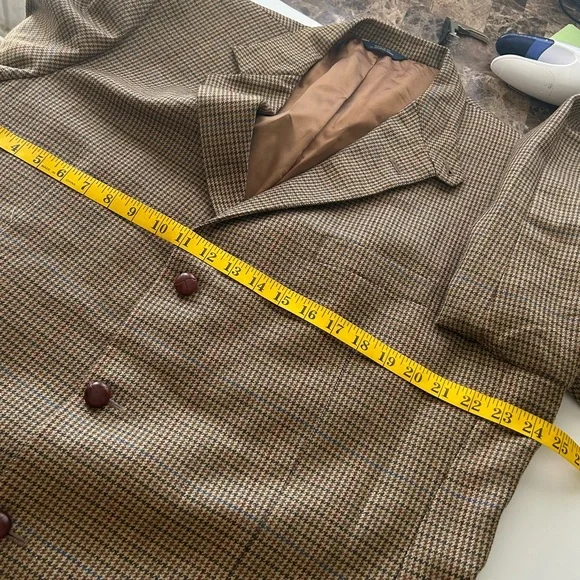 Vintage Brooks Brothers 100% Wool Houndstooth Sport Coat Dark Academia - Picture 10 of 13
